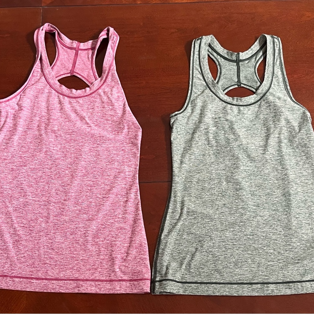 Athleta Pink and Green Tank Tops, XXS.